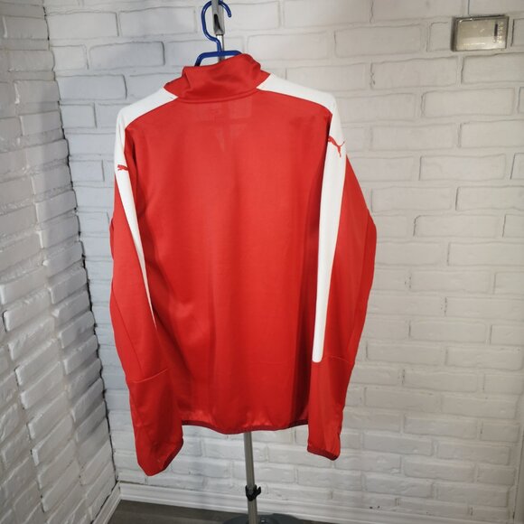 Puma Dry Cell Men's Size Large Red & White 1/4 Zip Closure Pullover - Picture 2 of 13